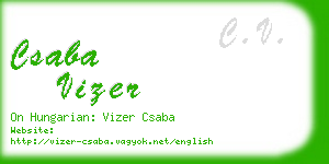 csaba vizer business card